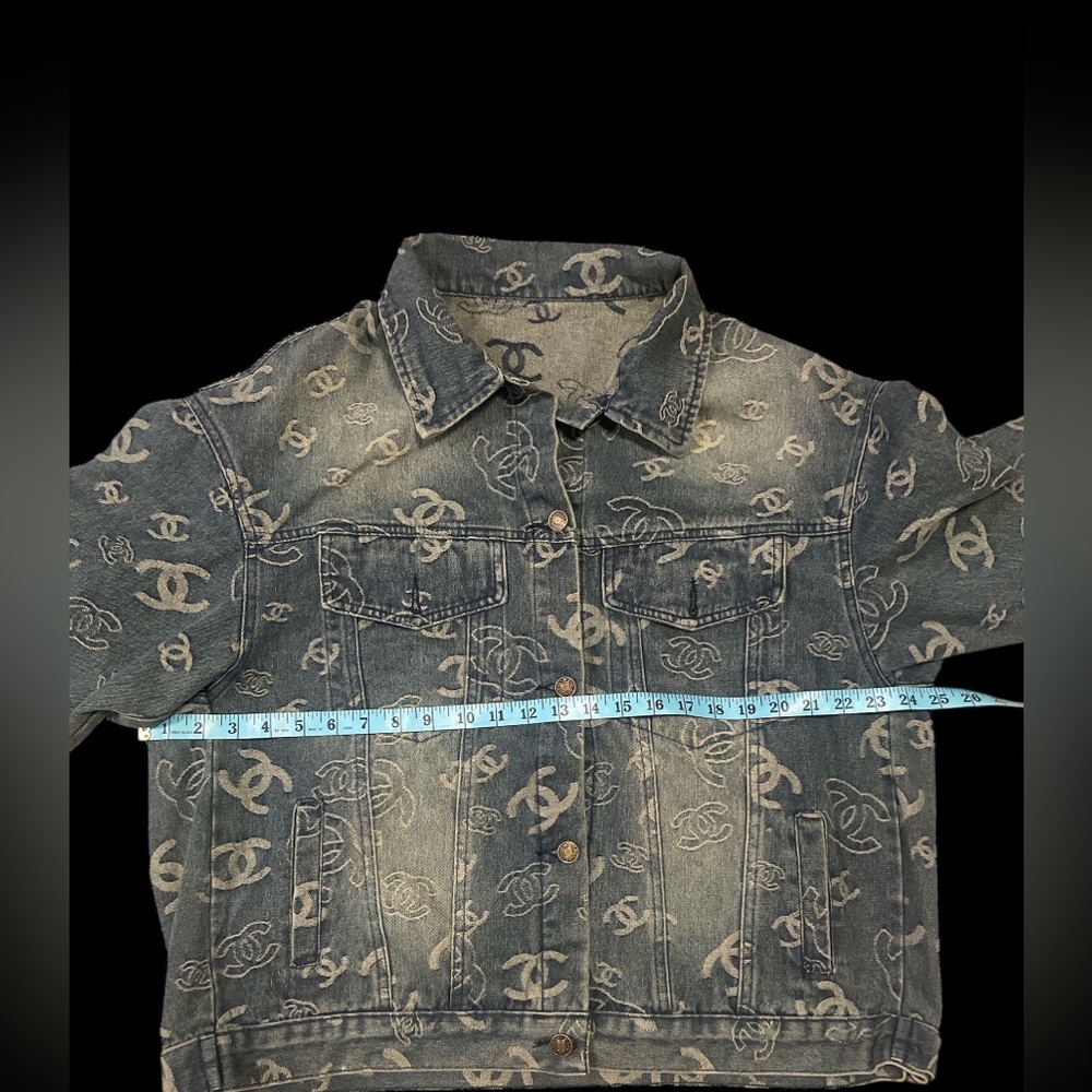 CHANEL Blue Logo Jean Jacket - Picture 2 of 3
